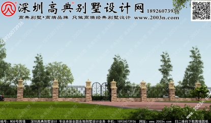 農村大門圖片大全W08號高典別墅圍墻大門