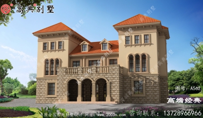 農村三層對稱別墅