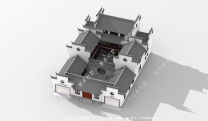 中式唯美庭院三層別墅