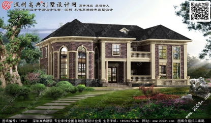 四間兩層樓房設計自建別墅設計圖首層283平方米圖紙編號T6947