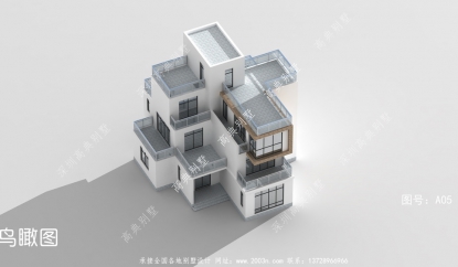現代清新自然自建新農村建筑設計圖