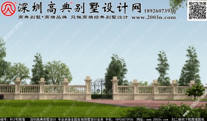 圍墻大門柱設計圖W12號高典別墅圍墻