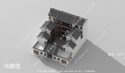 中式庭院三層大戶型別墅，占地491平