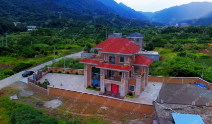 三層別墅外墻貼磚720度別墅全景/拍攝地點：廣東省梅州市豐順縣湯西河西鄉傅屋村別墅