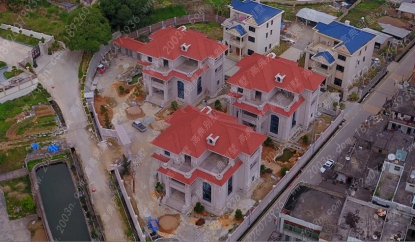 三兄弟合買地皮合建別墅莊園石材別墅大氣/拍攝地點：廣東省饒平縣新豐鎮七星樓村別墅