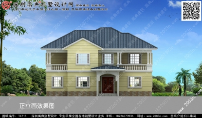 兩層別墅設計效果圖首層155平方米圖紙編號T6715