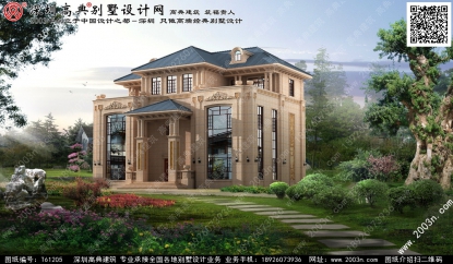 農村歐式別墅效果圖首層272平方米圖紙編號T61205