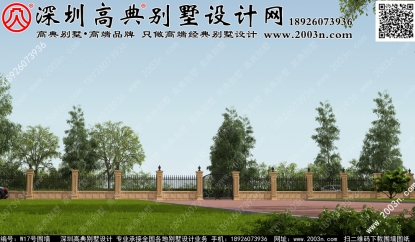 W17號高典別墅圍墻全套別墅圖紙庭院大門