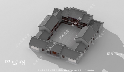 新中式四合院別墅設(shè)計(jì)圖紙及設(shè)計(jì)效果圖