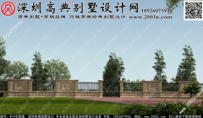 圍墻大門柱子圖片大全W74號高典別墅圍墻