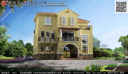 三層小別墅設(shè)計(jì)圖首層188平方米圖紙編號T6853