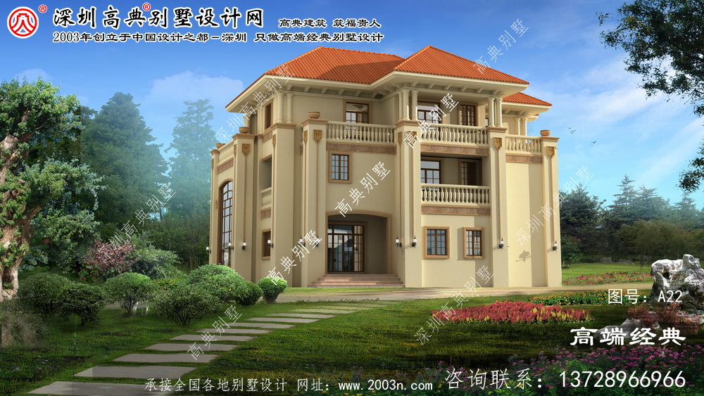 銅山縣華麗歐式三層復式別墅設計圖紙
