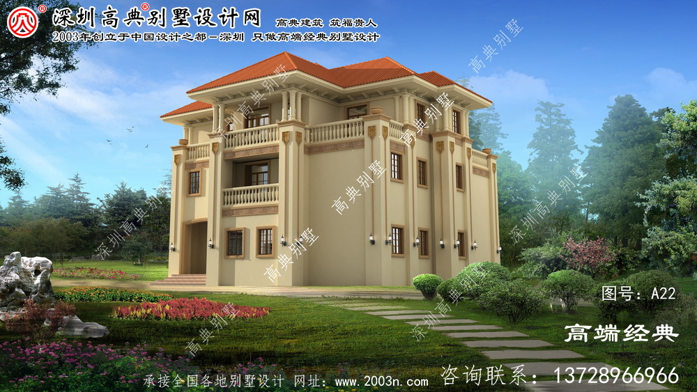 銅山縣華麗歐式三層復式別墅設計圖紙