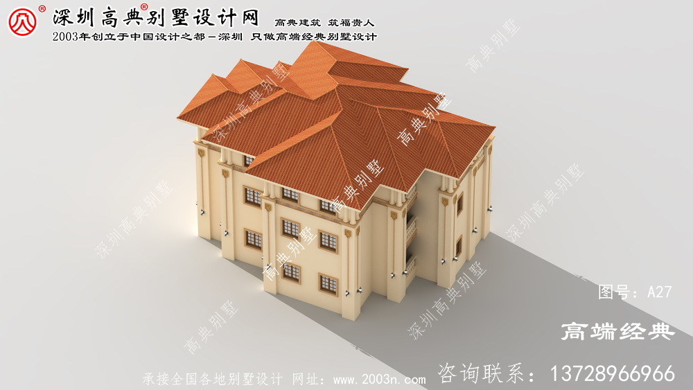 白下區(qū)漂亮實(shí)用的歐式三層復(fù)式別墅效果圖