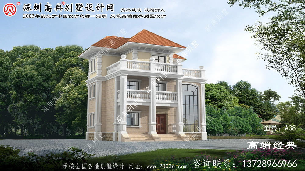 溧水縣歐式風格三層復式帶陽臺別墅設計圖