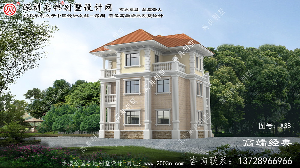 溧水縣歐式風格三層復式帶陽臺別墅設計圖