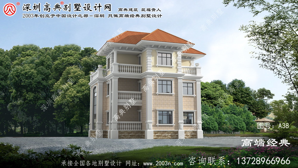 溧水縣歐式風格三層復式帶陽臺別墅設計圖