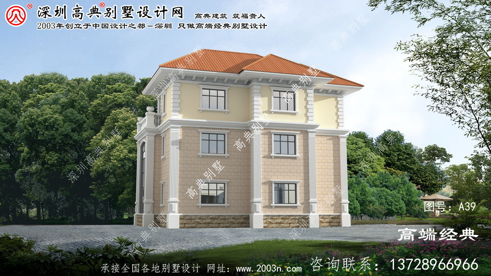 江寧區(qū)農(nóng)村歐式優(yōu)雅三層復(fù)式別墅效果圖