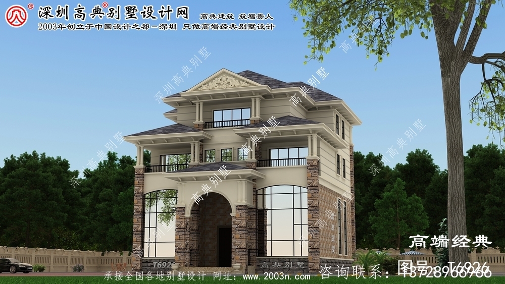 赤峰市農村小別墅設計圖小戶型雙落地窗