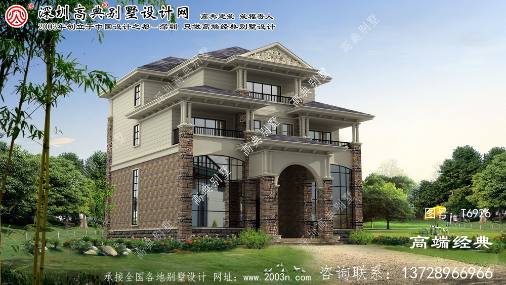 赤峰市農村小別墅設計圖小戶型雙落地窗