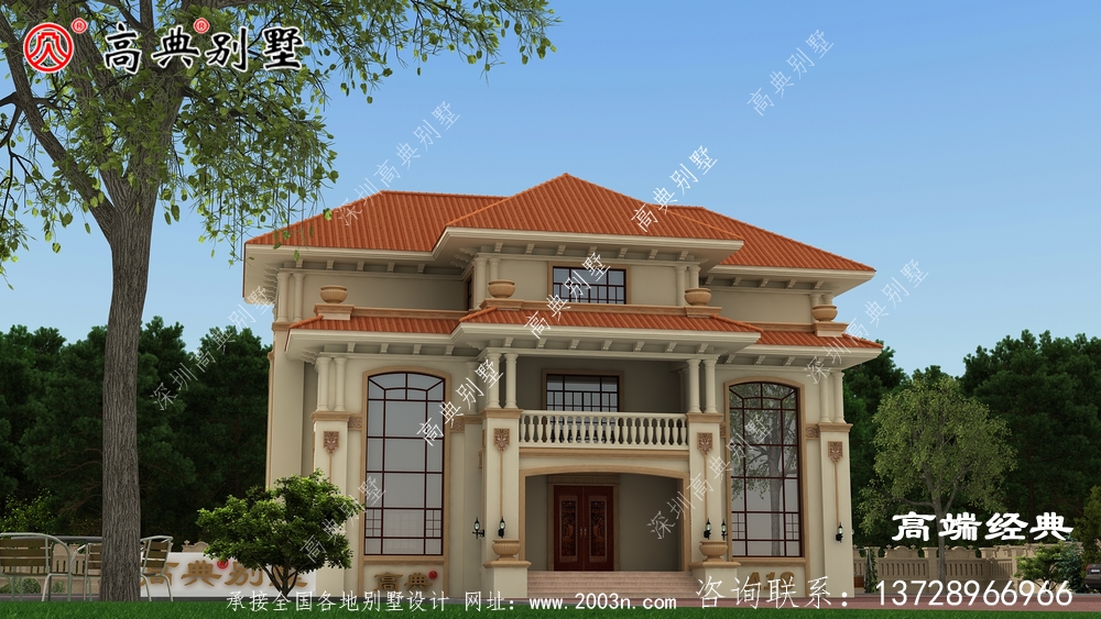 農(nóng)村別墅2層半雙復式設(shè)計采光好