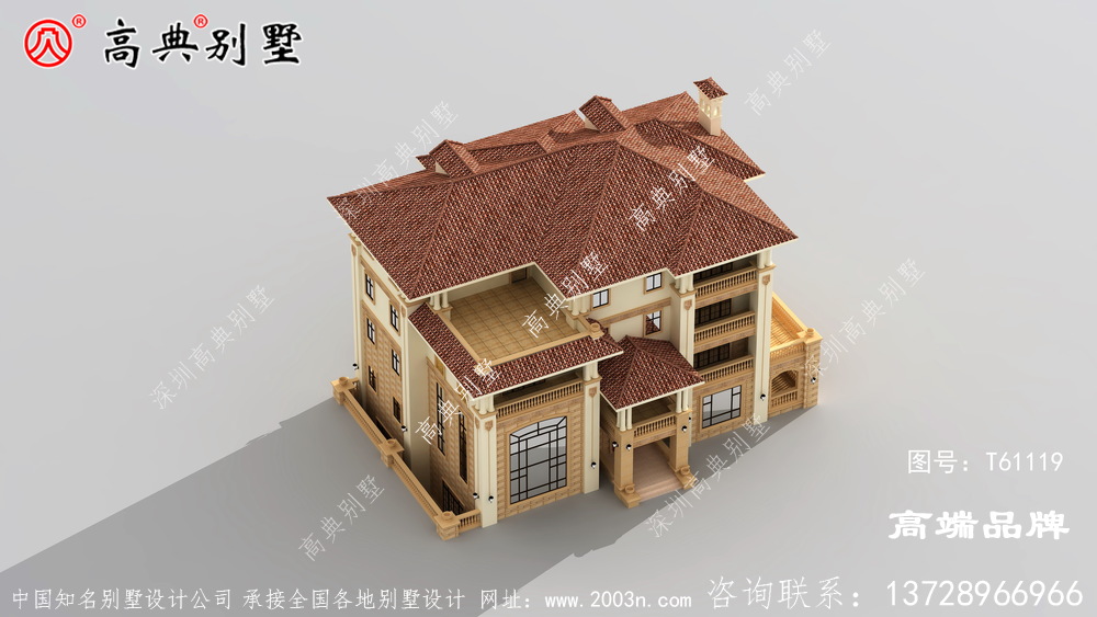 3層別墅設計圖簡約明朗的歐式風