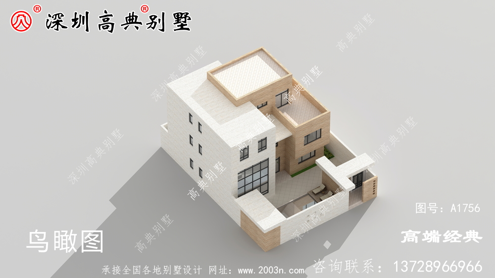 三層現(xiàn)代時(shí)尚小樓設(shè)計(jì)圖，露臺(tái)精美大方，越看越喜歡。