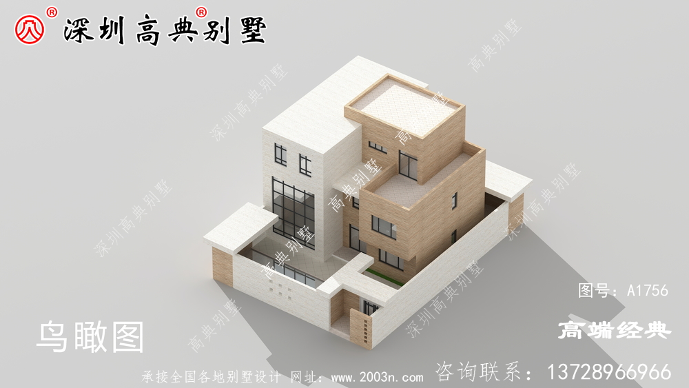 三層現(xiàn)代時(shí)尚小樓設(shè)計(jì)圖，露臺(tái)精美大方，越看越喜歡。