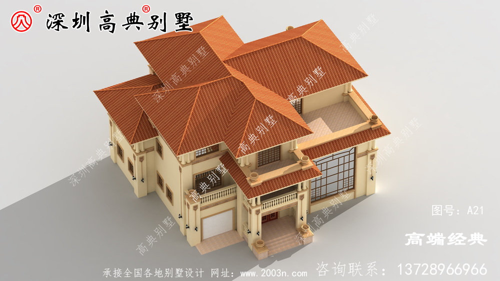 20萬二樓的鄉(xiāng)村自營住宅,在村子里建得很明亮。