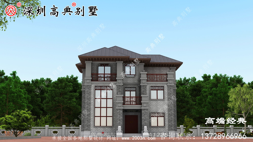 農村二樓半小戶型別墅的設計圖，建設好絕對是人上人。