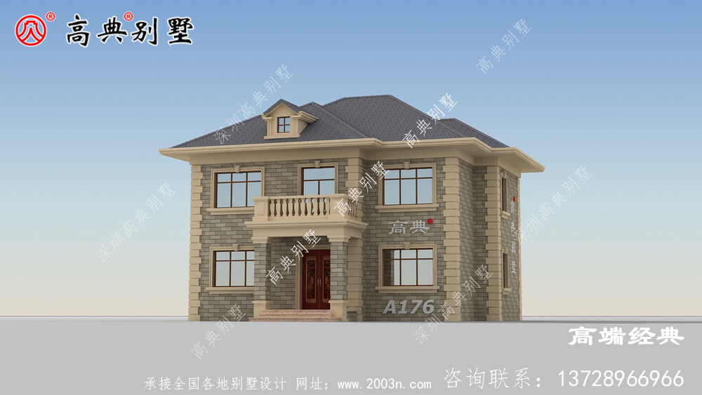 小戶型別墅，二層帶露臺設計增加了休息的舒適度