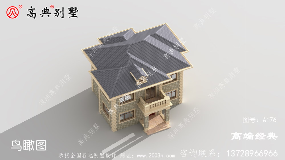 小戶型別墅，二層帶露臺設計增加了休息的舒適度