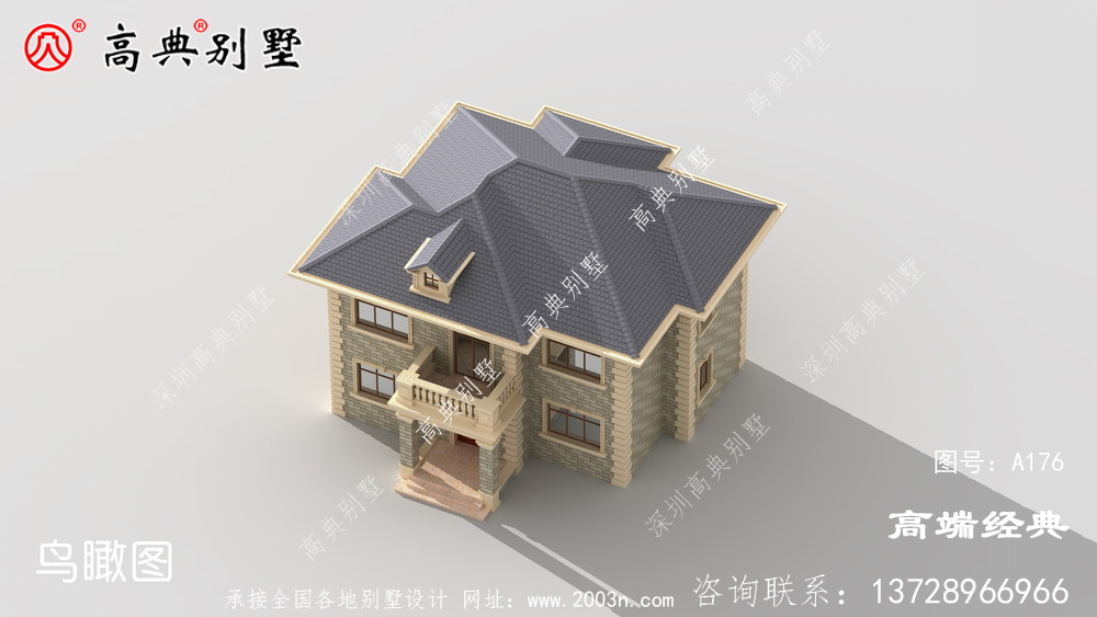 小戶型別墅，二層帶露臺設計增加了休息的舒適度